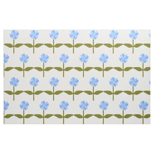 Daisy Flower Pretty Blue Floral Patterned Fabric (Fat Quarter)
