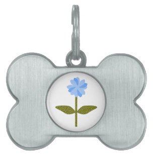 Daisy Flower Pretty Blue Pet Tag