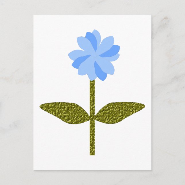 Daisy Flower Pretty Blue Postcard (Front)