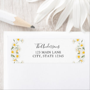 Daisy Flower Return Address Label