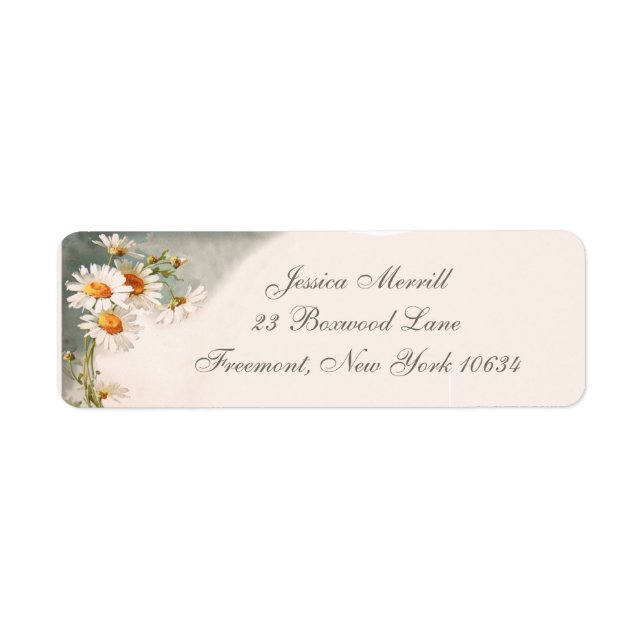 Daisy Flower Return Address Labels (Front)
