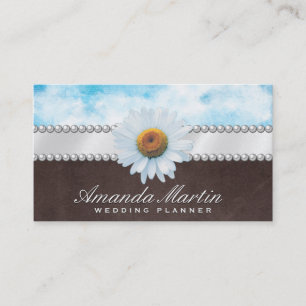 Daisy Flower    Ribbon and Pearls Business Card