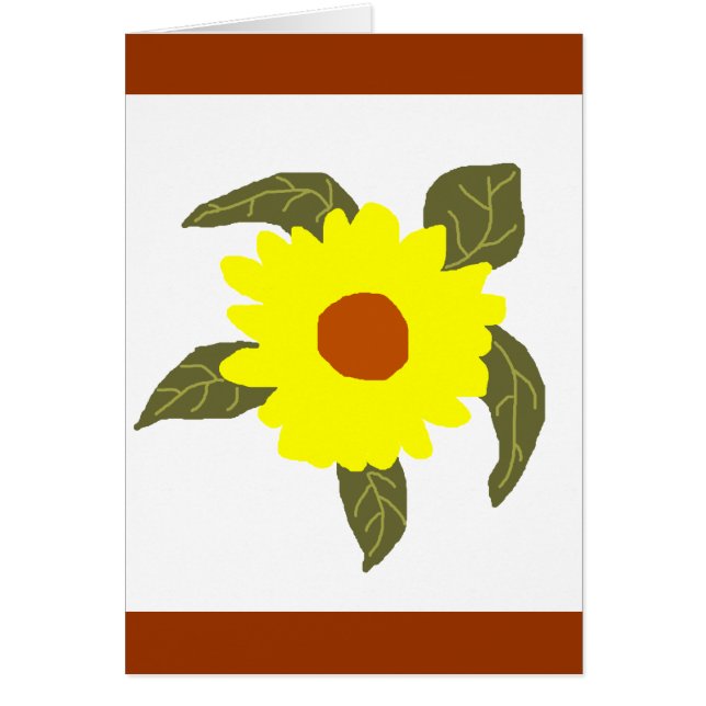 Daisy flower sea turtle blank card (Front)
