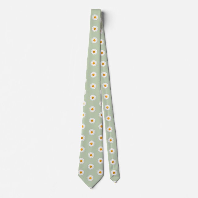 Daisy Flower Smiley Face Tie (Front)