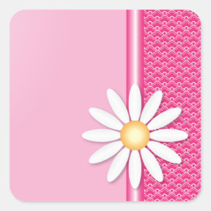 Daisy flower square sticker