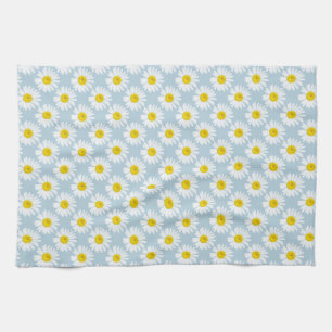 Daisy flower tea towel