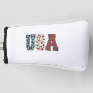 Daisy Flower USA Flag 4th of July Patriotic Golf Head Cover