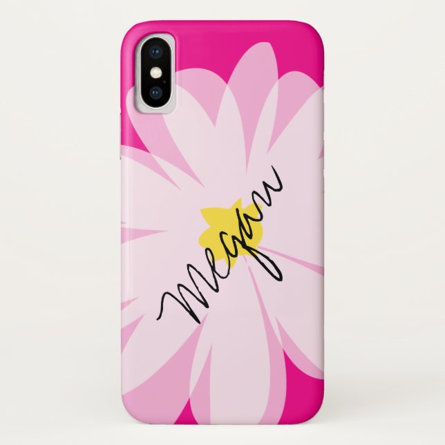 Daisy flower vector art custom iPhone X case (Back)