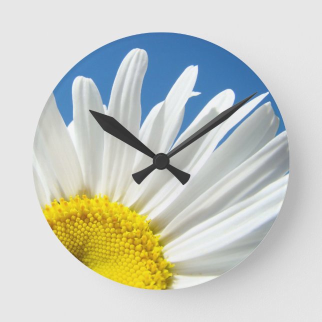 Daisy Flower Wall Clock Designer Personalised gift (Front)