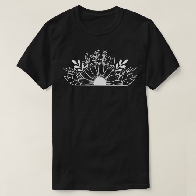 Daisy flower wildflowers floral minimalist graphic T-Shirt (Design Front)