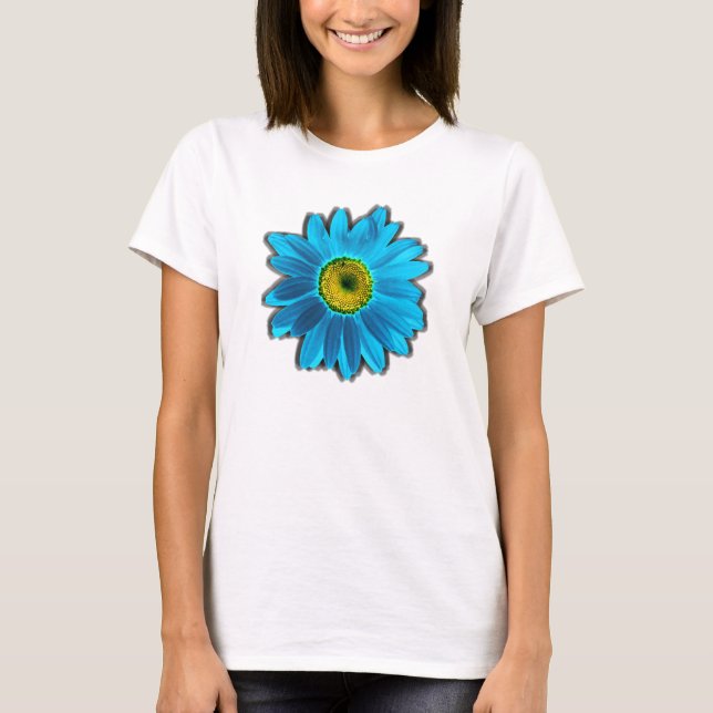 Daisy Flower with Blue Petals T-Shirt (Front)