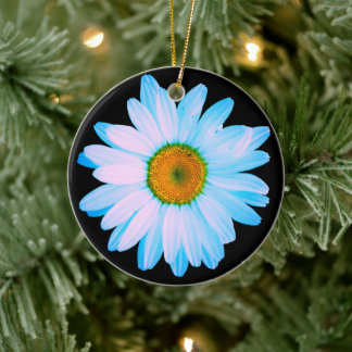 Daisy Flower with White Petals Ceramic Tree Decoration
