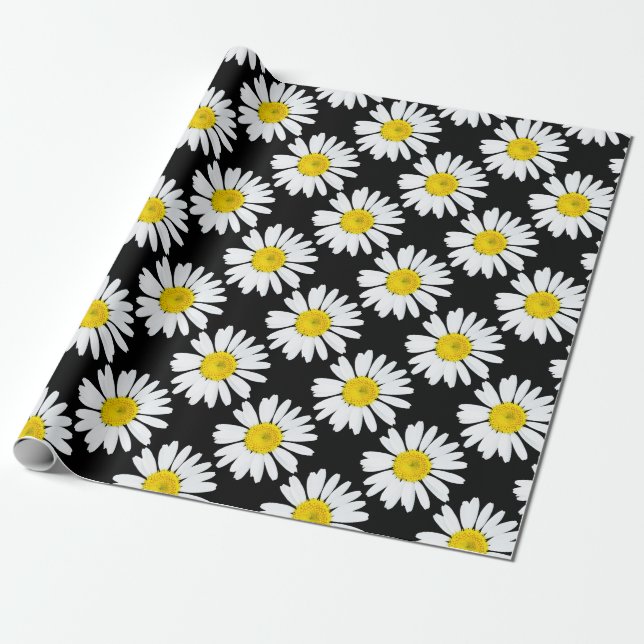 Daisy flower wrapping paper (Unrolled)