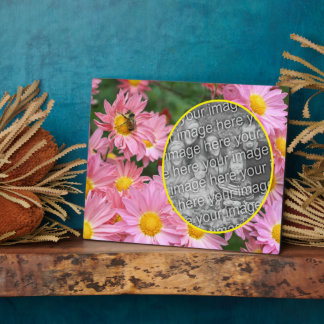 Daisy Flowers And Bumble Bee Add Your Own Photo Plaque