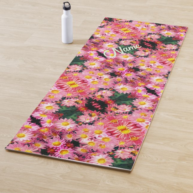 Daisy Flowers And Bumble Bee Personalised     Yoga Mat (In Situ)