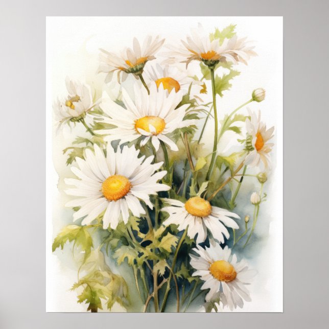 Daisy Flowers Art Print Poster (Front)