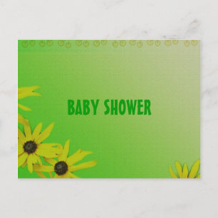 daisy flowers baby shower invitation postcard