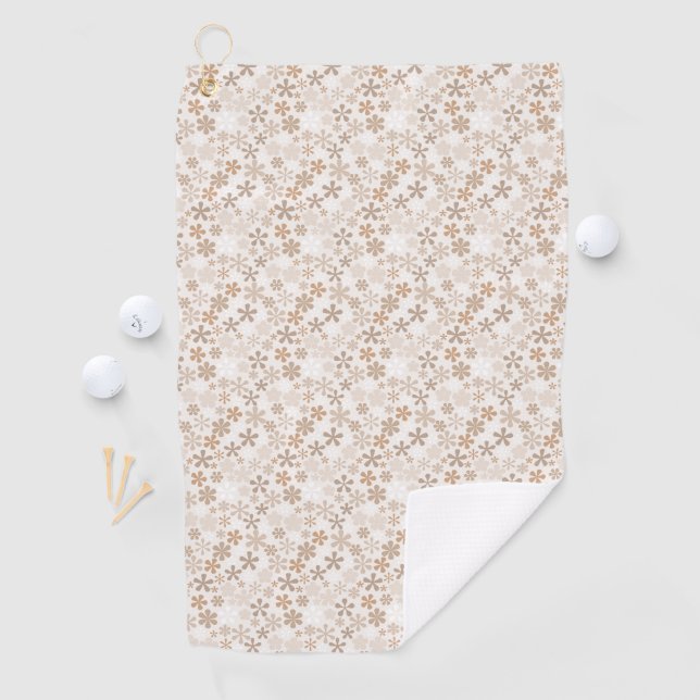 Daisy Flowers Beige Floral Aesthetic Ditsy Tan Golf Towel (InSitu)