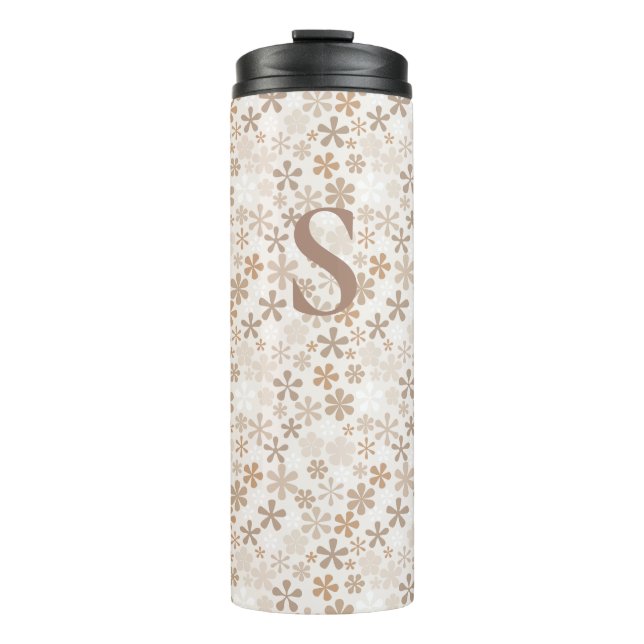 Daisy Flowers Beige Floral Aesthetic Ditsy Tan INT Thermal Tumbler (Front)