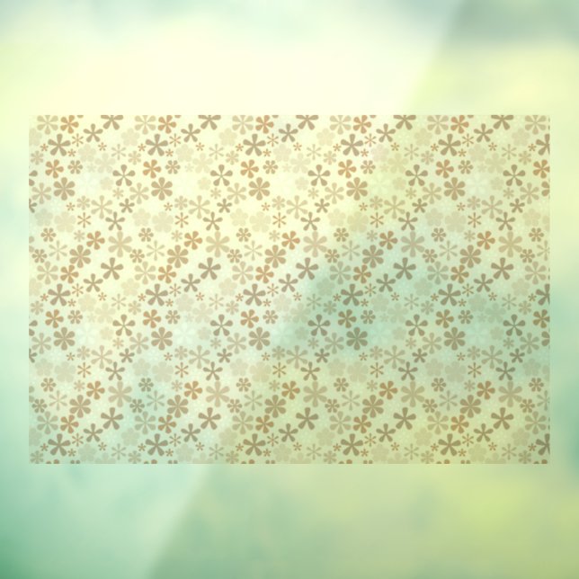 Daisy Flowers Beige Floral Aesthetic Ditsy Tan Window Cling (Sheet 3)