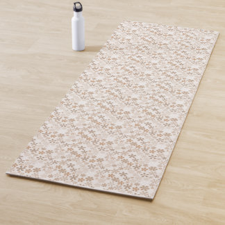Daisy Flowers Beige Floral Aesthetic Ditsy Tan Yoga Mat