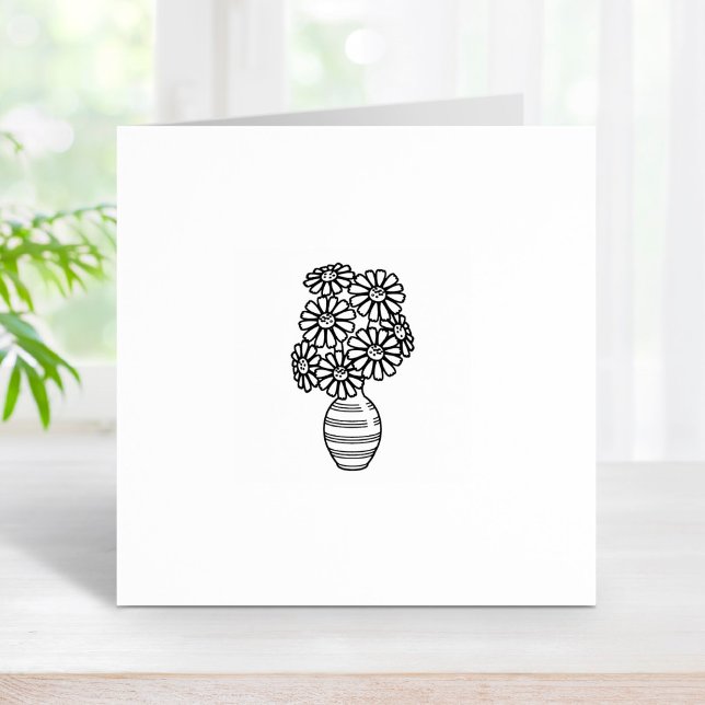 Daisy Flowers Bouquet Vase 2 Rubber Stamp (Creator Uploaded)