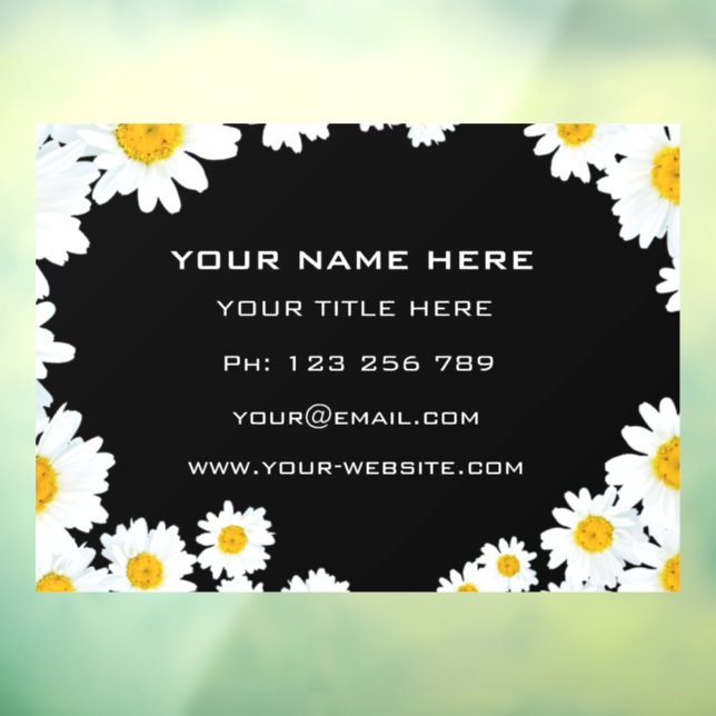 Daisy Flowers Business Professional Window Cling (Sheet 3)
