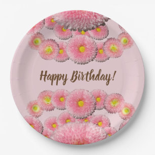 Daisy Flowers  Custom Paper Plates 9 in