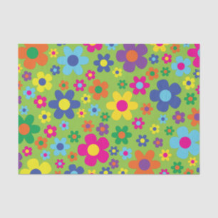 Daisy Flowers Cute Colourful 1st Birthday Party Tissue Paper