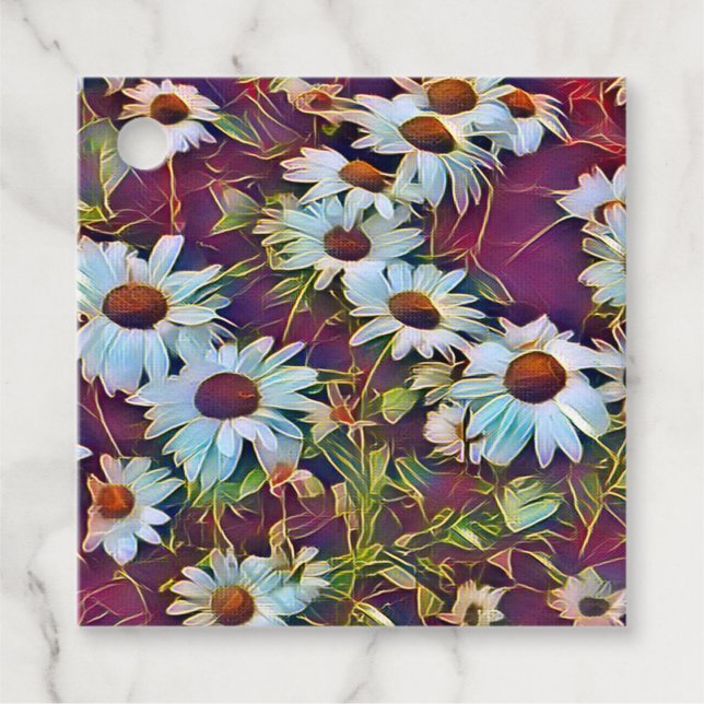 DAISY FLOWERS    FAVOUR TAGS (Front)