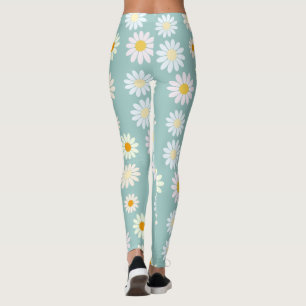 Daisy Flowers Floral Pattern Girly rainbow pastel Leggings