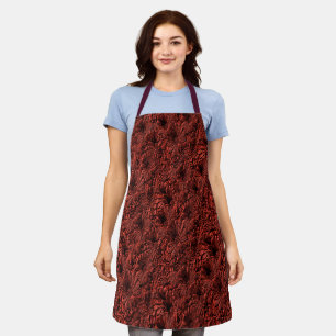 Daisy Flowers In Burgundy Nature Pattern     Apron
