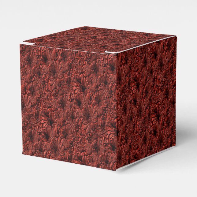Daisy Flowers In Burgundy Nature Pattern Favour Box (Front Side)
