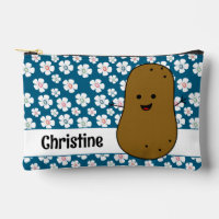 Daisy Flowers Ocean Blue Brown Potato Custom