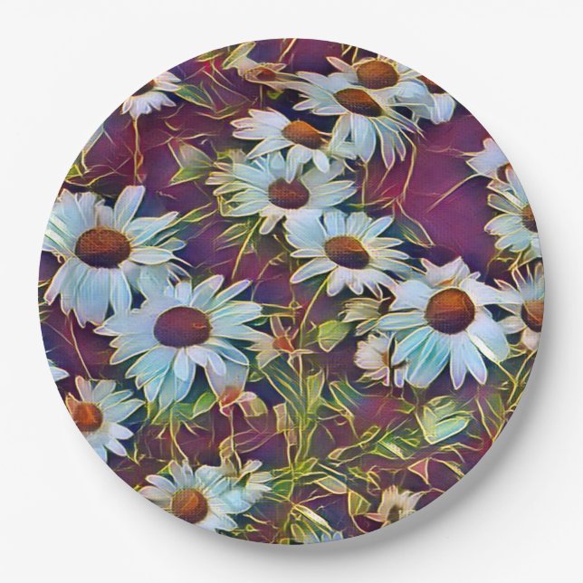 DAISY FLOWERS  PAPER PLATE (Front)