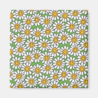 Daisy Flowers Pattern Magnet