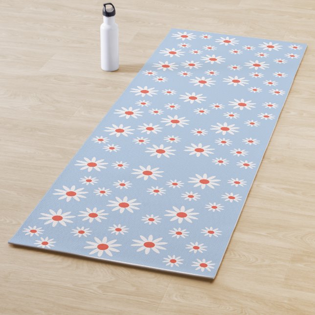 Daisy Flowers Pattern Yoga Mat (In Situ)