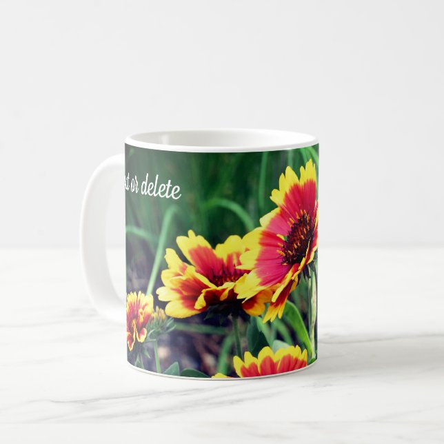 Daisy Flowers Personalised Coffee Mug (Front Left)