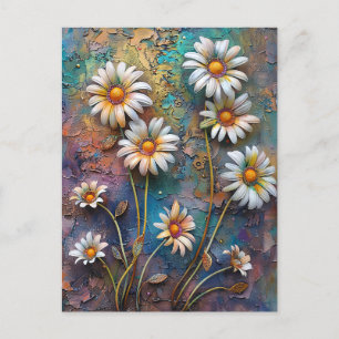 Daisy Flowers Pretty Wildflowers Floral Nature Art Postcard