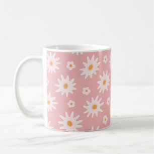 Daisy flowers seamless pattern. Floral backgrounda Coffee Mug
