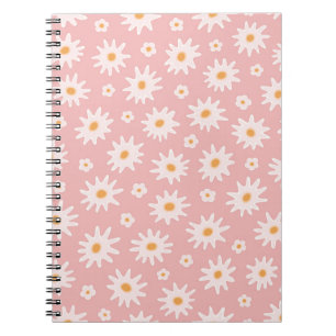 Daisy flowers seamless pattern. Floral backgrounda Notebook