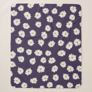 Daisy flowers: small, seamless pattern. sherpa blanket