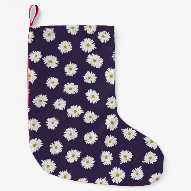 Daisy flowers: small, seamless pattern. small christmas stocking (Front)