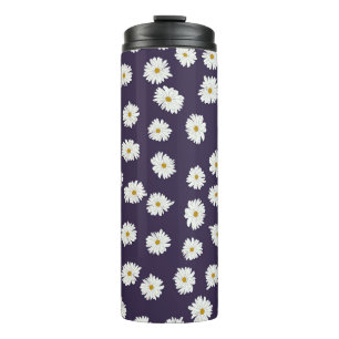 Daisy flowers: small, seamless pattern. thermal tumbler