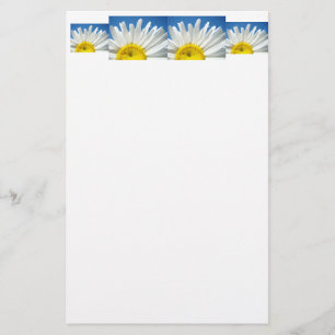 Daisy Flowers stationery Blue Sky Personalise