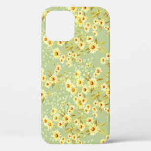 Daisy Flowers: Watercolor Dark Seamless. iPhone 12 Case