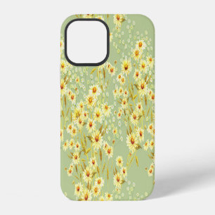 Daisy Flowers: Watercolor Dark Seamless. iPhone 12 Case