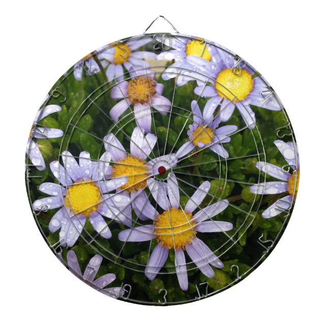 Daisy Flowers, White Yellow Flower, Nature Daisies Dartboard (Front)