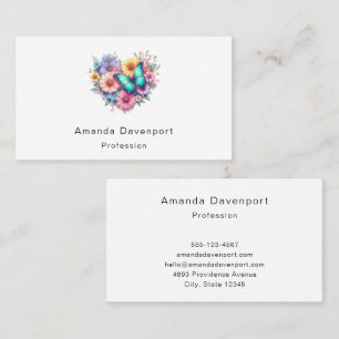 Daisy Flowers with a Beautiful Butterfly Business Card
