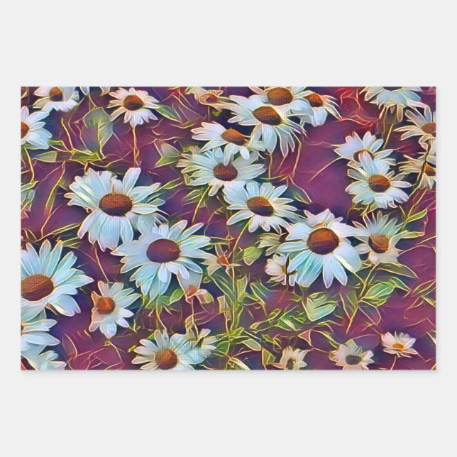 DAISY FLOWERS   WRAPPING PAPER SHEET (Front)